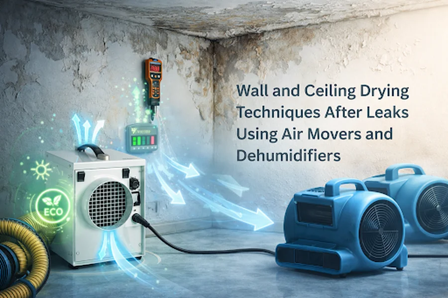 Wall and Ceiling Drying Techniques After Leaks Using Air Movers and Dehumidifiers